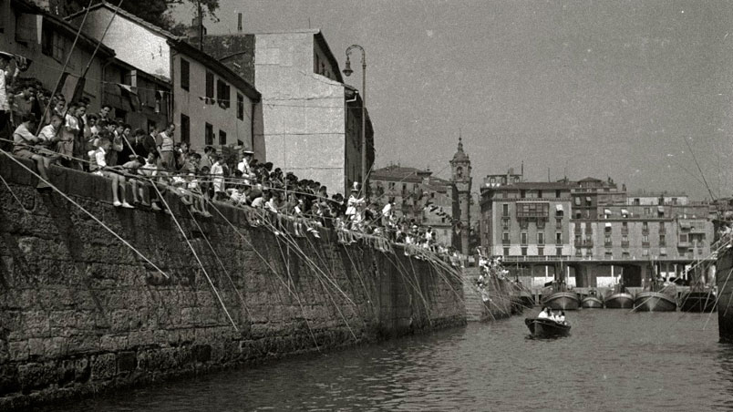 1948an Donostiako kaian egindako kanabera bidezko arrantza lehiaketa