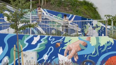 Fresque de l'artiste Ione Larrañaga