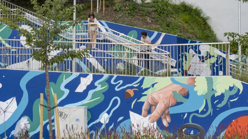 Fresque de l'artiste Ione Larrañaga