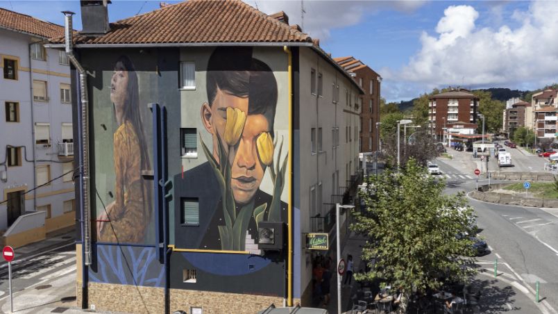 Fresque Los jóvenes des artistes Pablo Astrain & Jokin Sortwo
