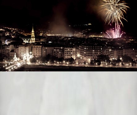 Fuegos artificiales de Semana Grande en Tabakalera