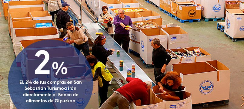 2% de tus compras en San Sebastián Turismoa irán directamente al Banco de alimentos de Gipuzkoa
