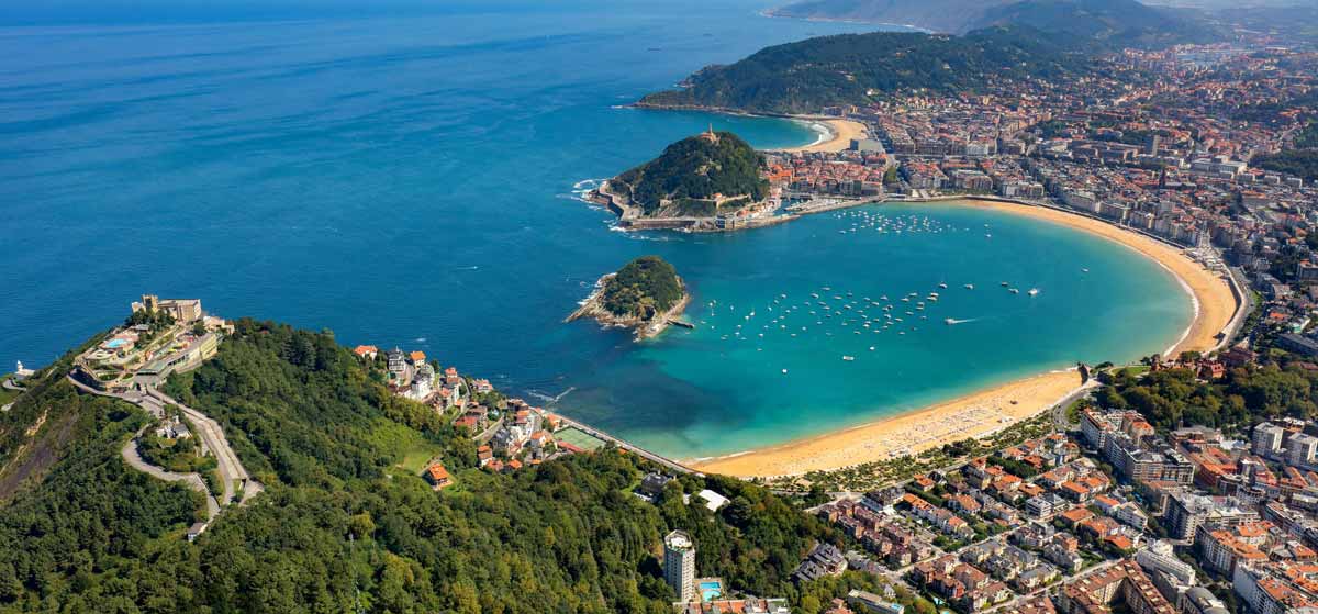 Vistas aérea de la Playa de Ondarreta